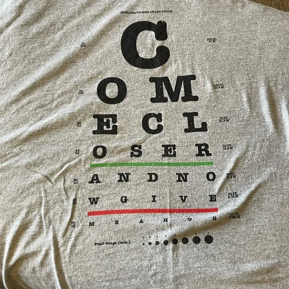 Threadless 2XL T-Shirts Bear with Balloons & Humorous Eye Chart - Picture 5 of 11